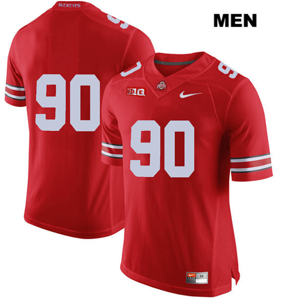 Ohio State Buckeyes Men's Bryan Kristan #90 Red Authentic Nike No Name College NCAA Stitched Football Jersey CA19N20YY
